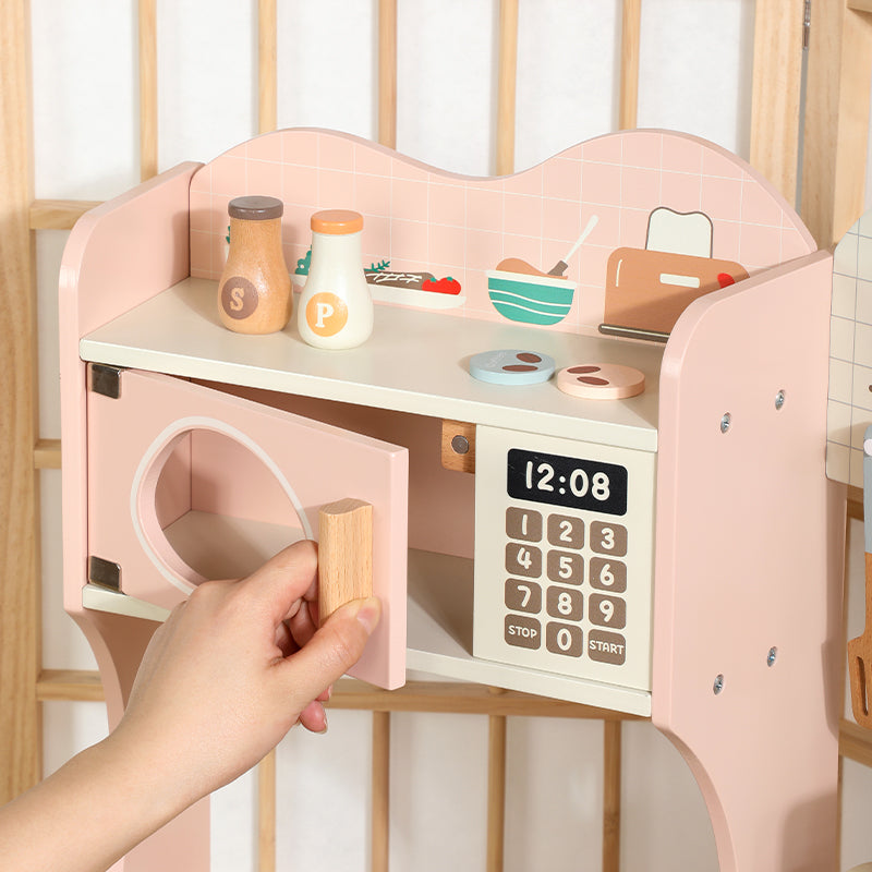 Pastel Pink Wooden Play Kitchen