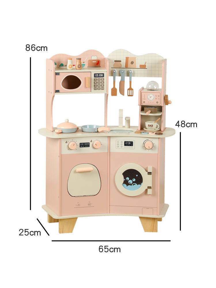 Pastel Pink Wooden Play Kitchen