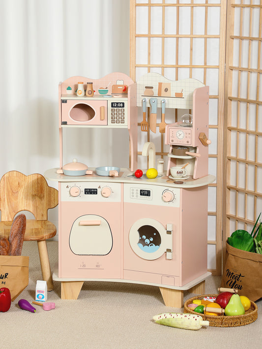 Pastel Pink Wooden Play Kitchen